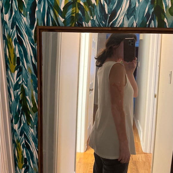 Soft Surroundings White Cutout Tank Top | Modal Spandex Sleeveless | Size Small - Picture 4 of 5